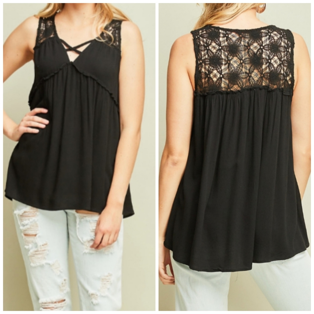 Entro- black flowy top